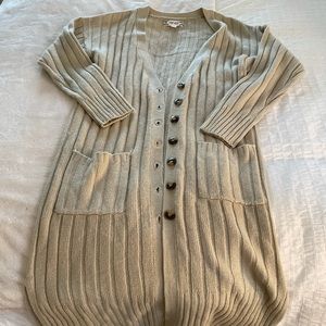 Long cream cardigan